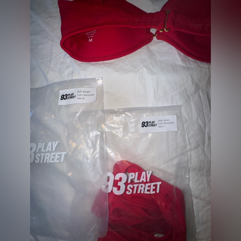 BRAND NEW 93 Play Street | Carson Scarlet Red Cheeky Bikini Bottom - Picture 7 of 8